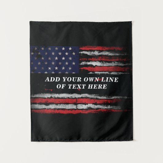Add your own text on grunge American flag Wandkleed (Voorkant)
