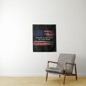 Add your own text on grunge American flag Wandkleed (In situ)