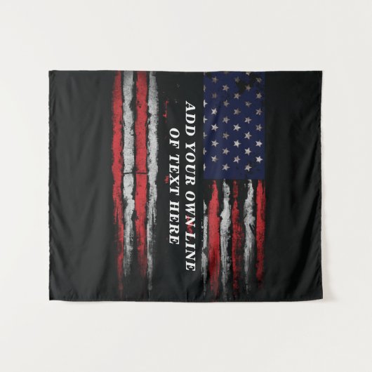 Add your own text on grunge American flag Wandkleed (Voorkant (horizontaal))