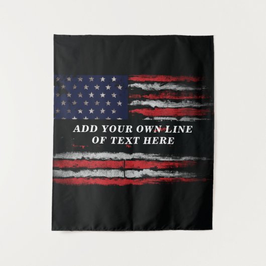 Add your own text on grunge American flag Wandkleed (Voorkant)