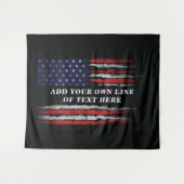Add your own text on grunge American flag Wandkleed (Voorkant (horizontaal))