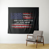 Add your own text on grunge American flag Wandkleed (In Situ (horizontaal))