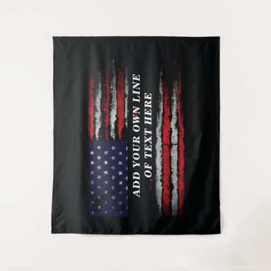 Add your own text on grunge American flag Wandkleed (Voorkant)