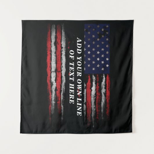 Add your own text on grunge American flag Wandkleed (Voorkant (horizontaal))
