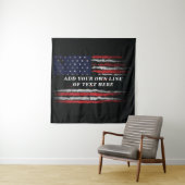 Add your own text on grunge American flag Wandkleed (In situ)
