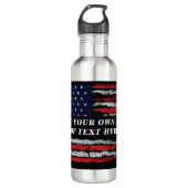 Add your own text on grunge American flag Waterfles (Voorkant)