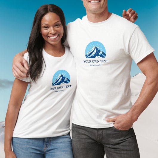 Add your own text ski resort mountain souvenir  t-shirt