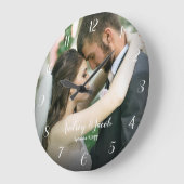 Add Your Own Wedding Photo Custom Round Clock Grote Klok (Hoek)