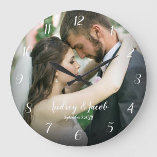 Add Your Own Wedding Photo Custom Round Clock Grote Klok