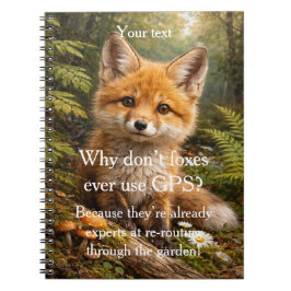 Add your photo and text Modern fine art fox cute Notitieboek