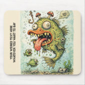 Add your photo and your weired text Funny fish Muismat (Voorkant)