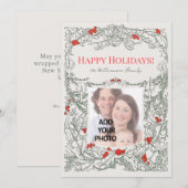 Add Your Photo Classical Christmas Holiday Card Feestdagenkaart (Voorkant / Achterkant)