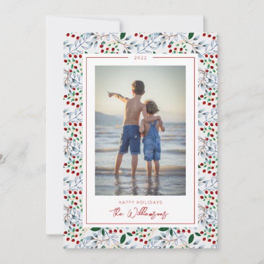 ADD YOUR PHOTO | Happy Holidays Kaart (Voorkant)
