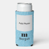 Add Your Photo Initial Name, Trendy Slim Seltzer Blikjeskoeler (Seltzer Voorkant)