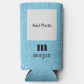 Add Your Photo Initial Name, Trendy Slim Seltzer Blikjeskoeler (Voorkant)