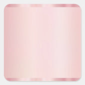 Add Your Text Elegant Template Blank Rose Gold Vierkante Sticker (Voorkant)