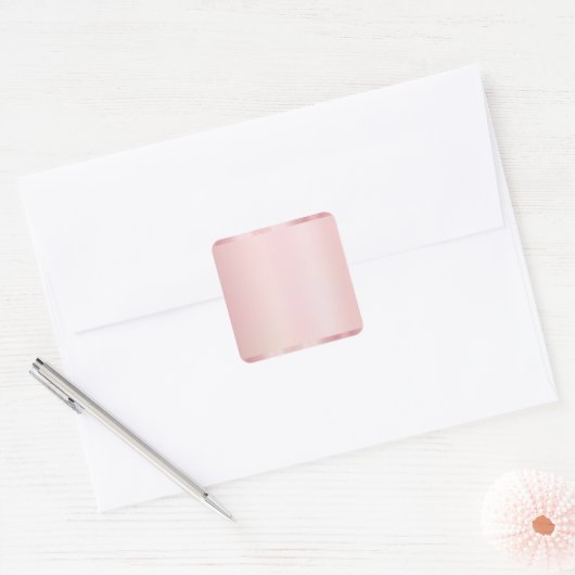 Add Your Text Elegant Template Blank Rose Gold Vierkante Sticker (Envelop)