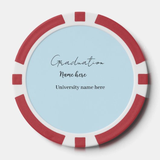 add your text simple graduate add school name cong poker chips (Voorkant)