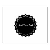 Add Your Text Wooden Handle Jet Black Horizontal Rubberstempel (Afrduk)