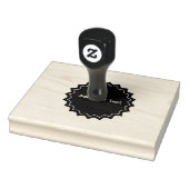 Add Your Text Wooden Handle Jet Black Horizontal Rubberstempel (Stempel)