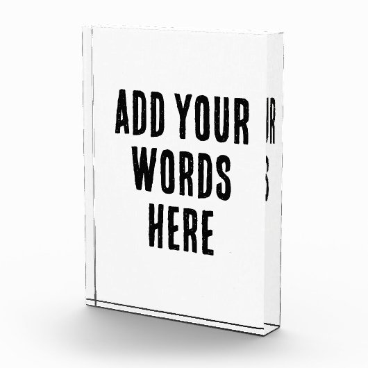 Add Your Words Here Custom Customized Personalized Fotoblokken (Rechts)