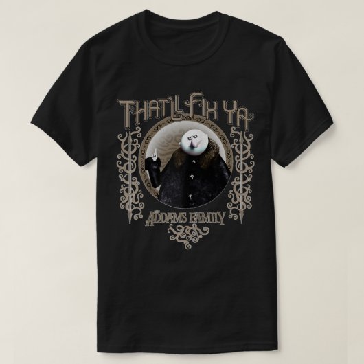 Addams Familie Oom Fester die Ya Portrait zal hers T-shirt (Design voorkant)