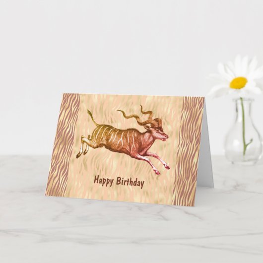 Addax - Antelope Birthday tegen Wild Crazy Friend Kaart (Kleine Plant)