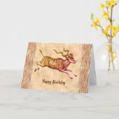 Addax - Antelope Birthday tegen Wild Crazy Friend Kaart (Gele Bloem)