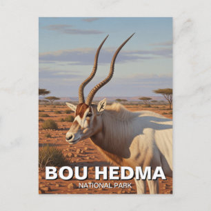 Addax Antelope in Bou Hedma Nationaal Park Tunesië Briefkaart