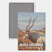 Addax Antelope in Bou Hedma Nationaal Park Tunesië Magneet (Voorkant / Achterkant)