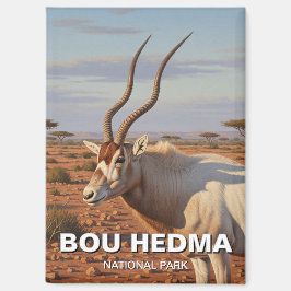 Addax Antelope in Bou Hedma Nationaal Park Tunesië Magneet
