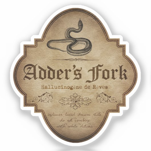 Adder's Fork Apothecary DC Sticker (Voorkant)