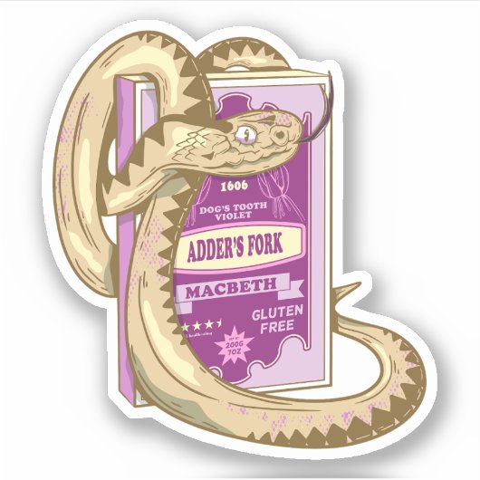 ADDERS VORK Heksen Spell Shakespeare Sticker (Voorkant)