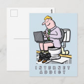 Addicatie voor computer, internet en sociale media briefkaart (Voorkant / Achterkant)