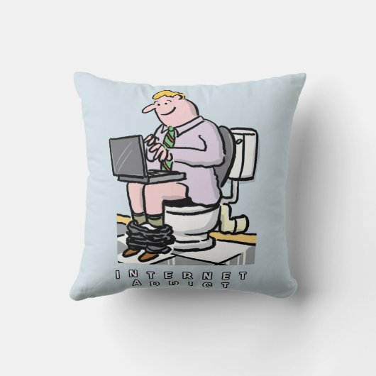Addicatie voor computer, internet en sociale media kussen (Achterkant)