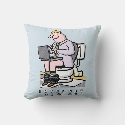 Addicatie voor computer, internet en sociale media kussen (Voorkant)