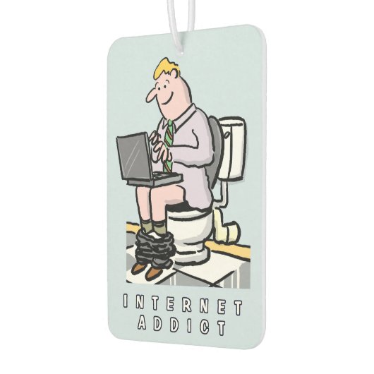 Addicatie voor computer, internet en sociale media luchtverfrisser (Links)