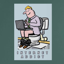 Addicatie voor computer, internet en sociale media poster