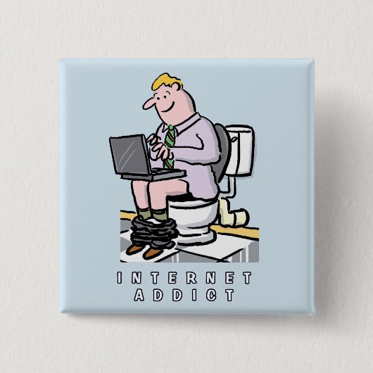 Addicatie voor computer, internet en sociale media vierkante button 5,1 cm (Voorkant)