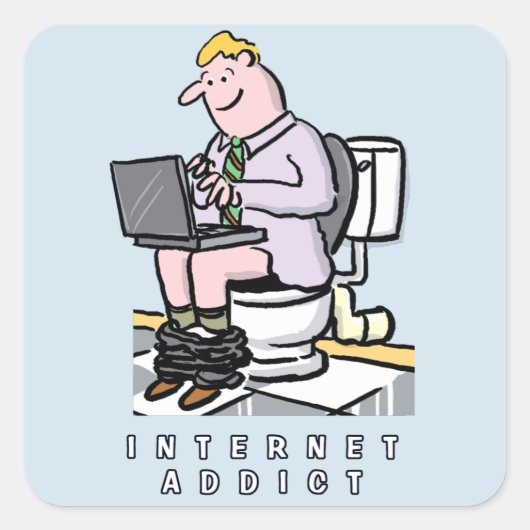 Addicatie voor computer, internet en sociale media vierkante sticker (Voorkant)