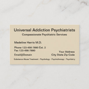 Addication Psychiatrist Services Appointment Card Afsprakenkaartje