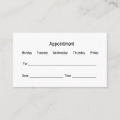 Addication Psychiatrist Services Appointment Card Afsprakenkaartje (Achterkant)