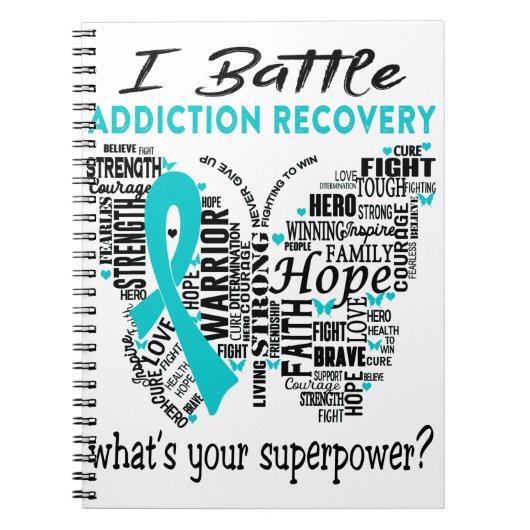 Addication Recovery Awareness Month Ribbon Gifts Notitieboek (Voorkant)
