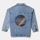 Addication Recovery Inspirerend Quote Rainbow Denim Jacket (Achterkant)