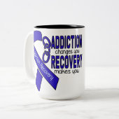 Addication Recovery Sobriety Tweekleurige Koffiemok (Voorkant links)