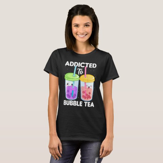 Addicted to Bubble Tea  Boba Costumes Bubble Tea T-shirt (Voorkant volledig)