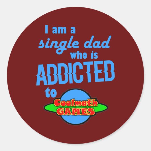 addicted to Cool Math Games Ronde Sticker (Voorkant)