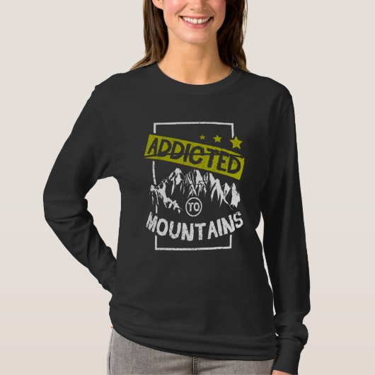 Addicted to mountains hiking t-shirt (Voorkant)