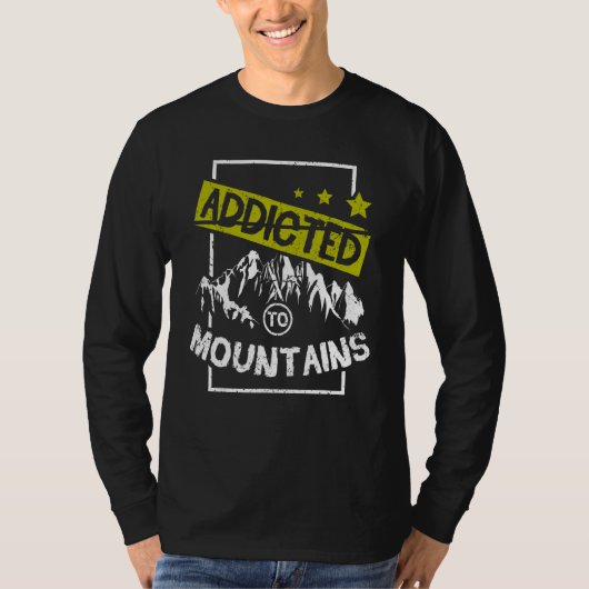 Addicted to mountains hiking t-shirt (Voorkant)
