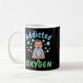 Addicted To Oxygen Baby Funny Bubbles Quote Gift  Koffiemok (Links)